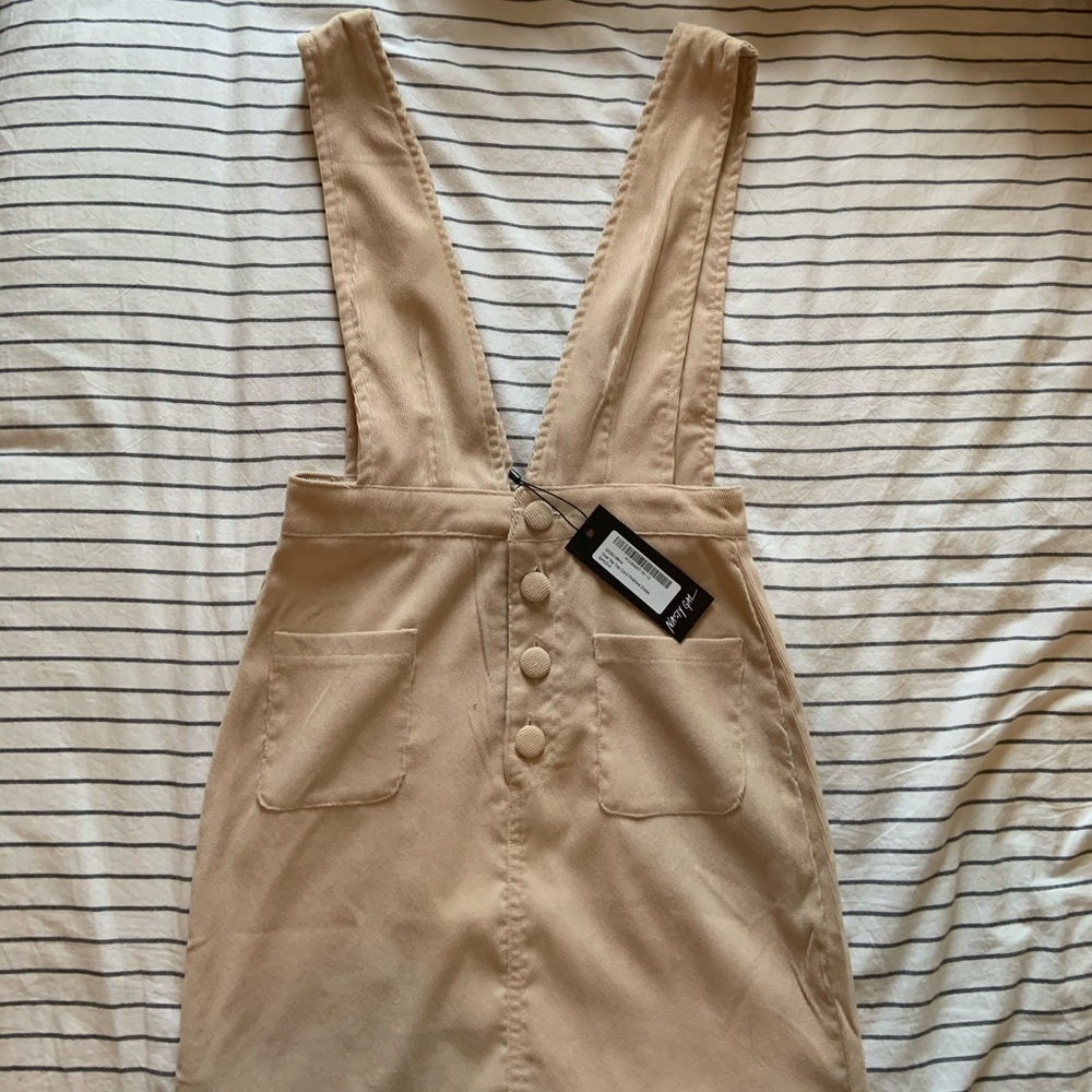 Tan pinafore dress